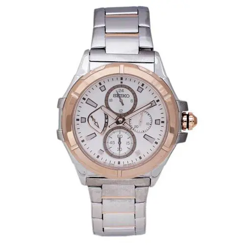 Seiko Lord SRL034 Men`s Two Tone Multifunction 4 Dials Analog Watch