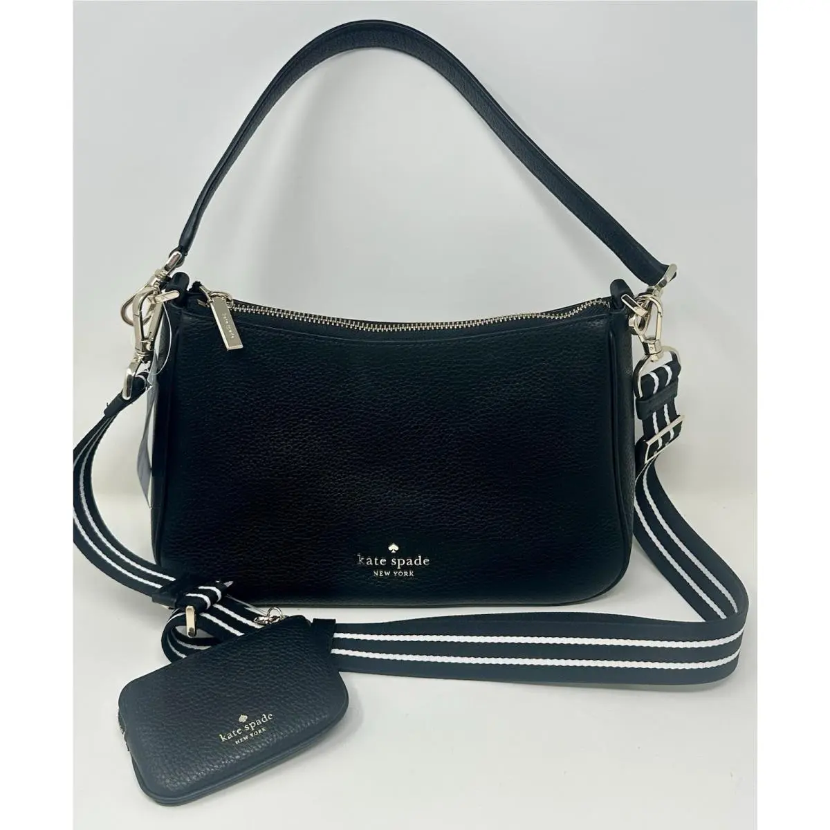 Rosie Shoulder Crossbody Bag Pebbled Leather Purse - Black KF086 by Kate Spade