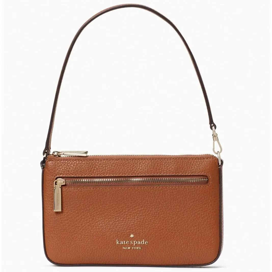 Kate Spade Leila Convertible Wristlet Brown Pebbled Leather K6088