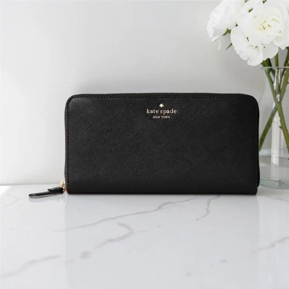 Laurel Way Neda Large Wallet Black Leather WLRU6061 by Kate Spade