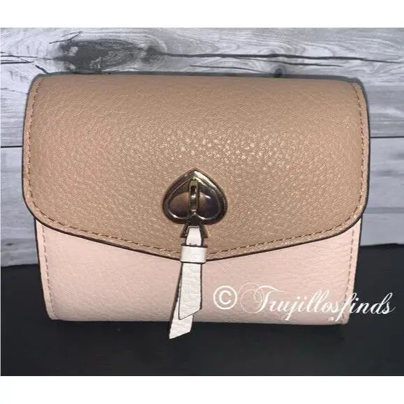 Kate Spade Marti Small Flap Wallet Pebbled Leather In Soft Rose K8219 New
