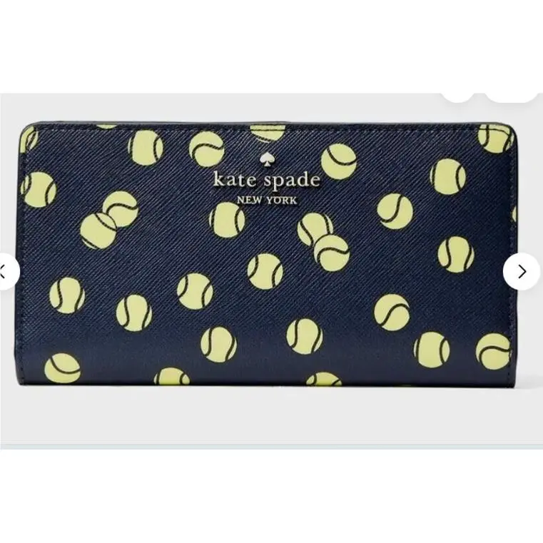 Kate Spade New York Tennis Toss Large Slim Bifold Wallet Blazer Blue Multi