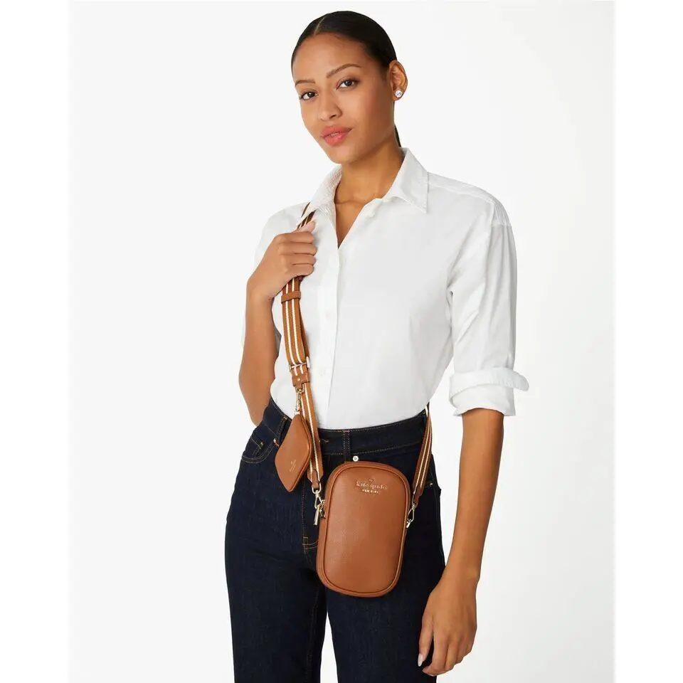 Kate Spade Rosie North South Crossbody Bag Brown Leather Purse K4854