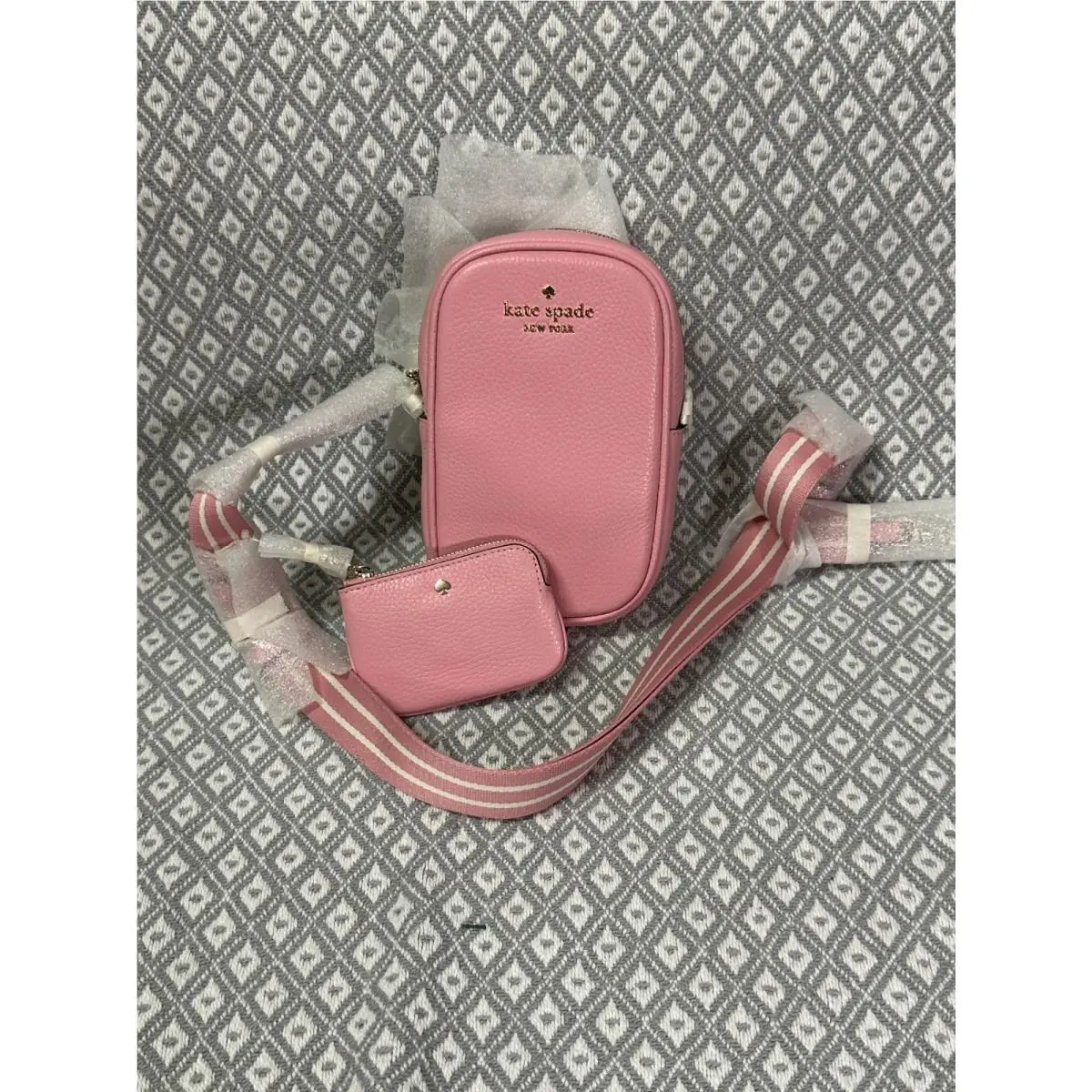 K4854 Rosie North South Pebbled Leather Pink Crossbody Bag by Kate Spade