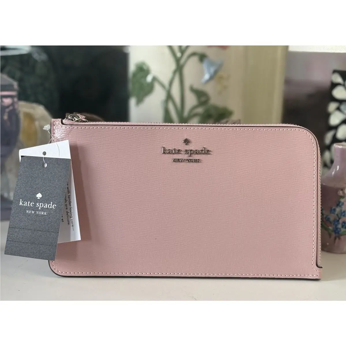 Kate Spade Lucy Tutu Pink Patent Medium L-zip Wristlet Wallet
