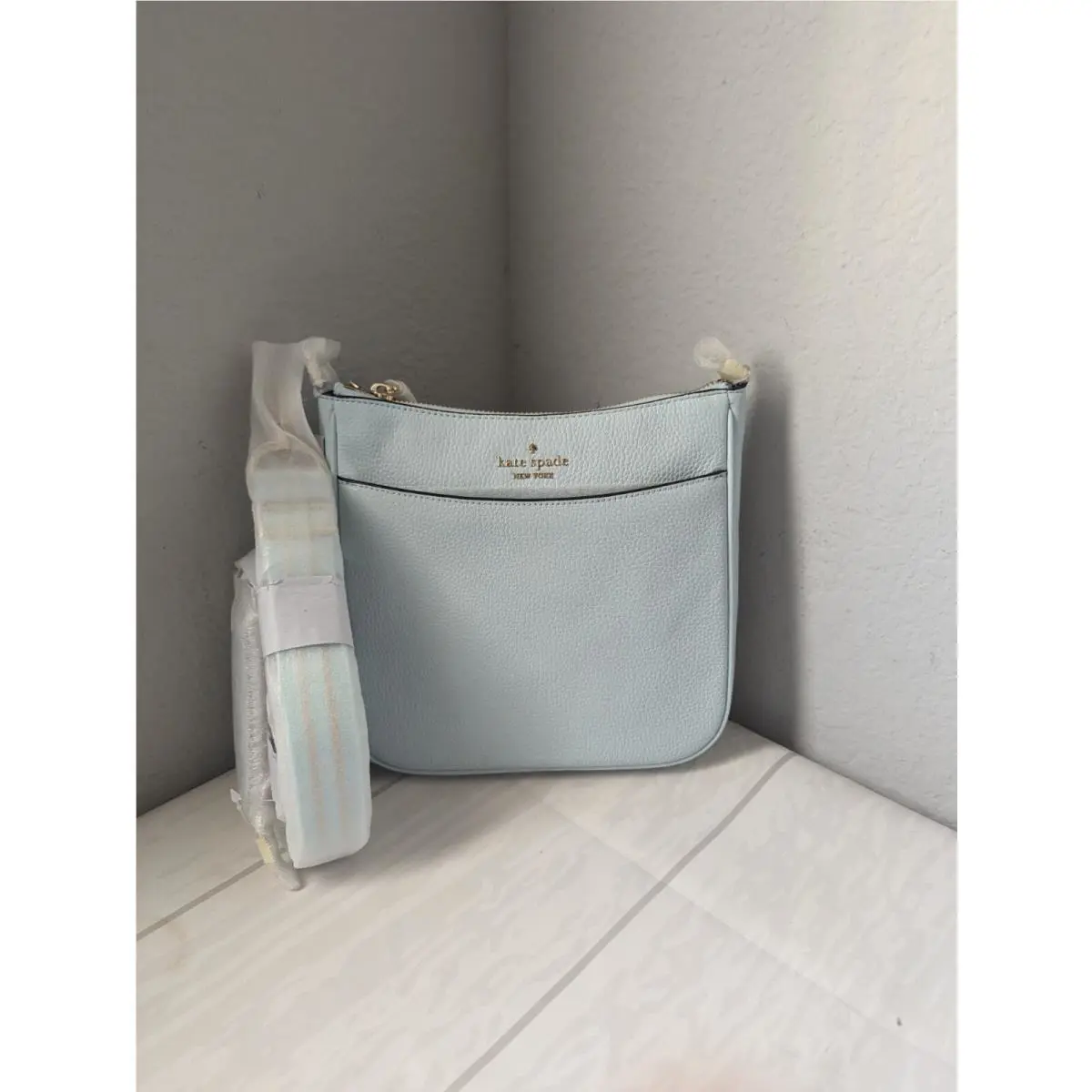 Kate Spade KF087 Rosie North South Swingpack Crisp Sky Leather Crossbody