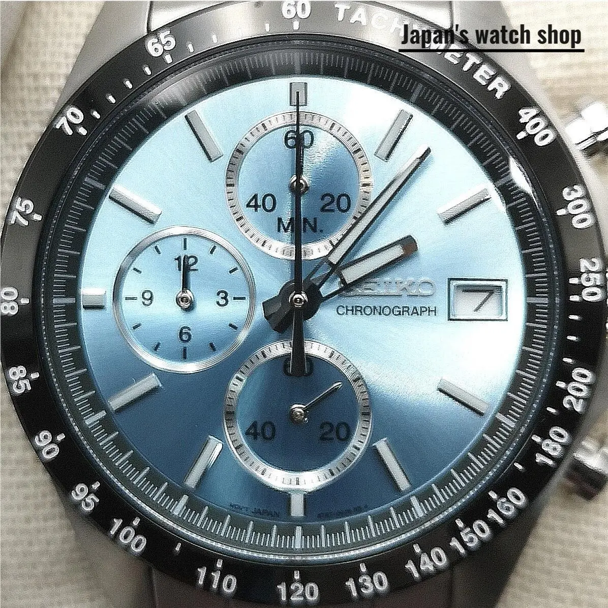 Spirit SBTR029 Blue Chronograph Quartz Stainless Men`s Watch by Seiko