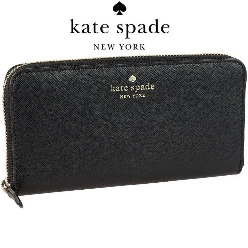 Kate Spade Brynn Large Continental Wallet Black Ziparound K4697