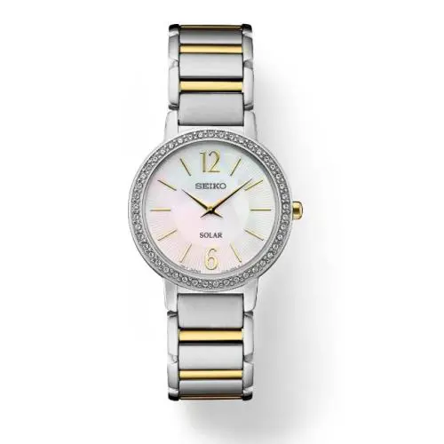 Seiko Essentials Mother of Pearl Dial and Two Tone Women`s Watch SUP469 - Dial: Mother-of-pearl dial, Band: Two toned Gold Silver, Bezel: Silver