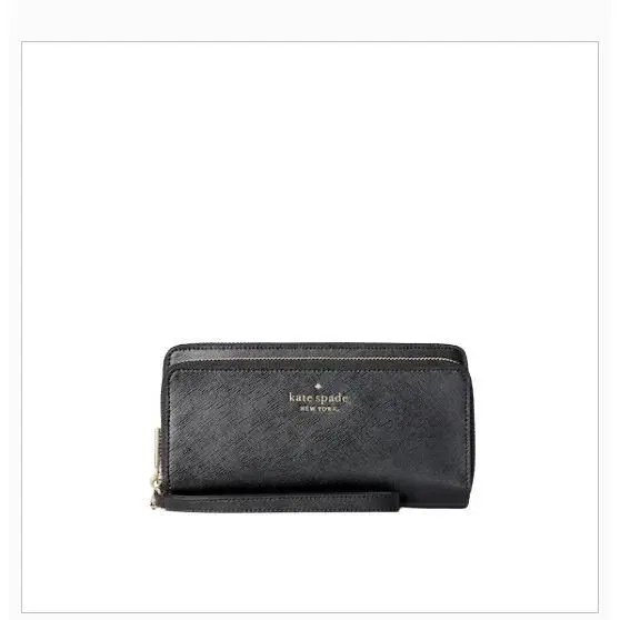 Kate Spade Staci Large Carryall Wristlet Clutch Wallet Black Zip Around Wallet