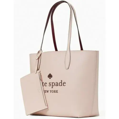 Kate Spade Large Reversible Leather Tote Pink Burgundy K4742 Retail