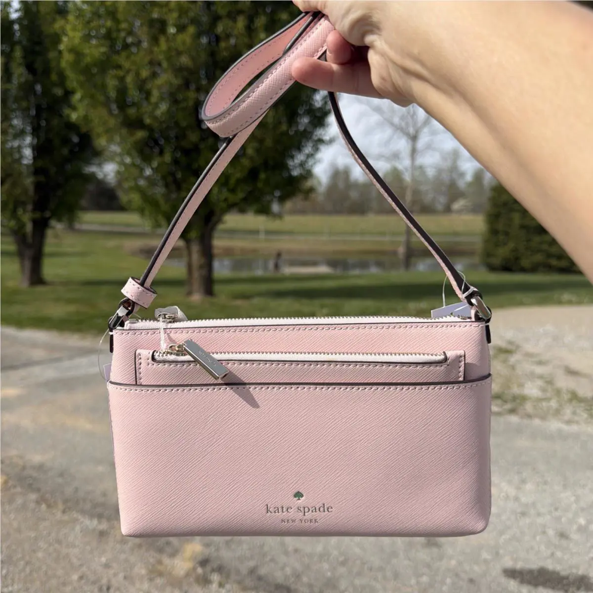 Kate Spade Sadie Saffiano Leather Top Zip Chalk Pink Crossbody Set Bag K7402