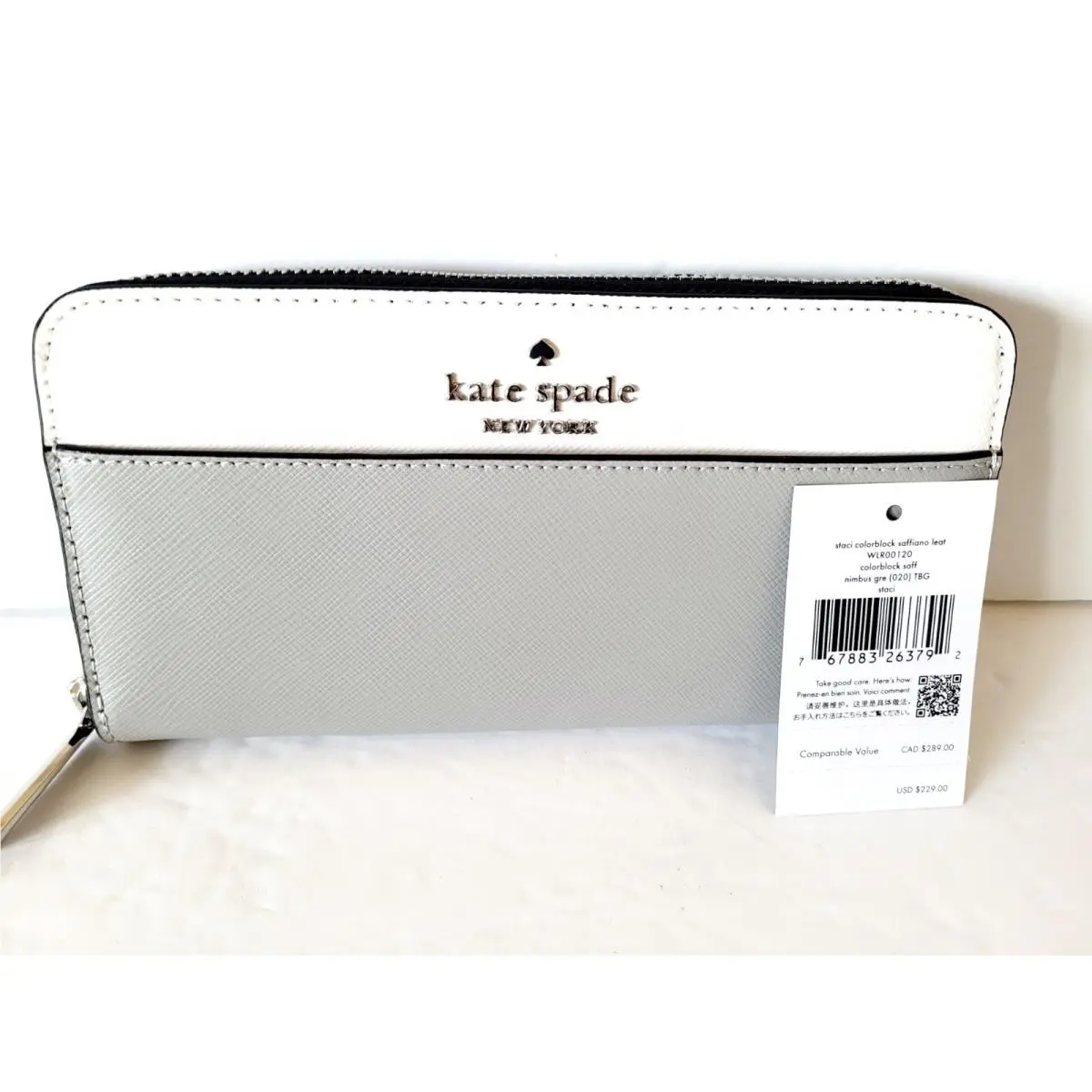 Kate Spade Staci Colorblock Large Zip Continental Leather Wallet