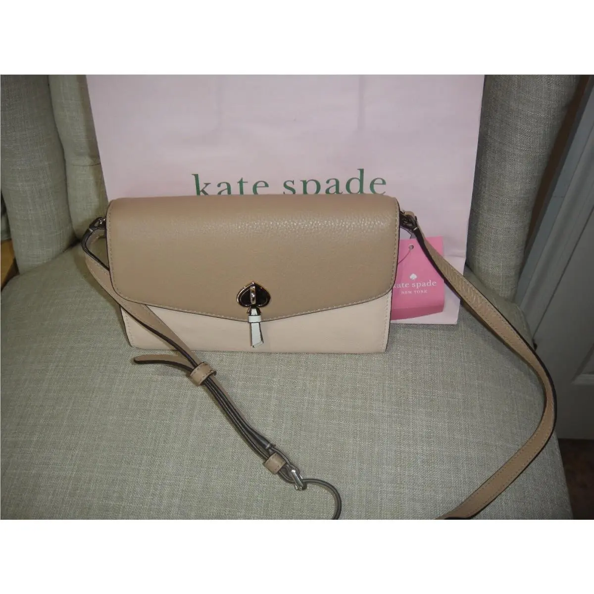 Kate Spade Marty K8216 Colorblock Pebbled Leather In Soft Rose New