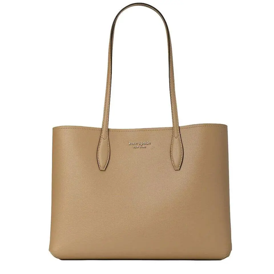 Kate Spade All Day Large Tote Beige Taupe Leather Pouch PXR00297 R