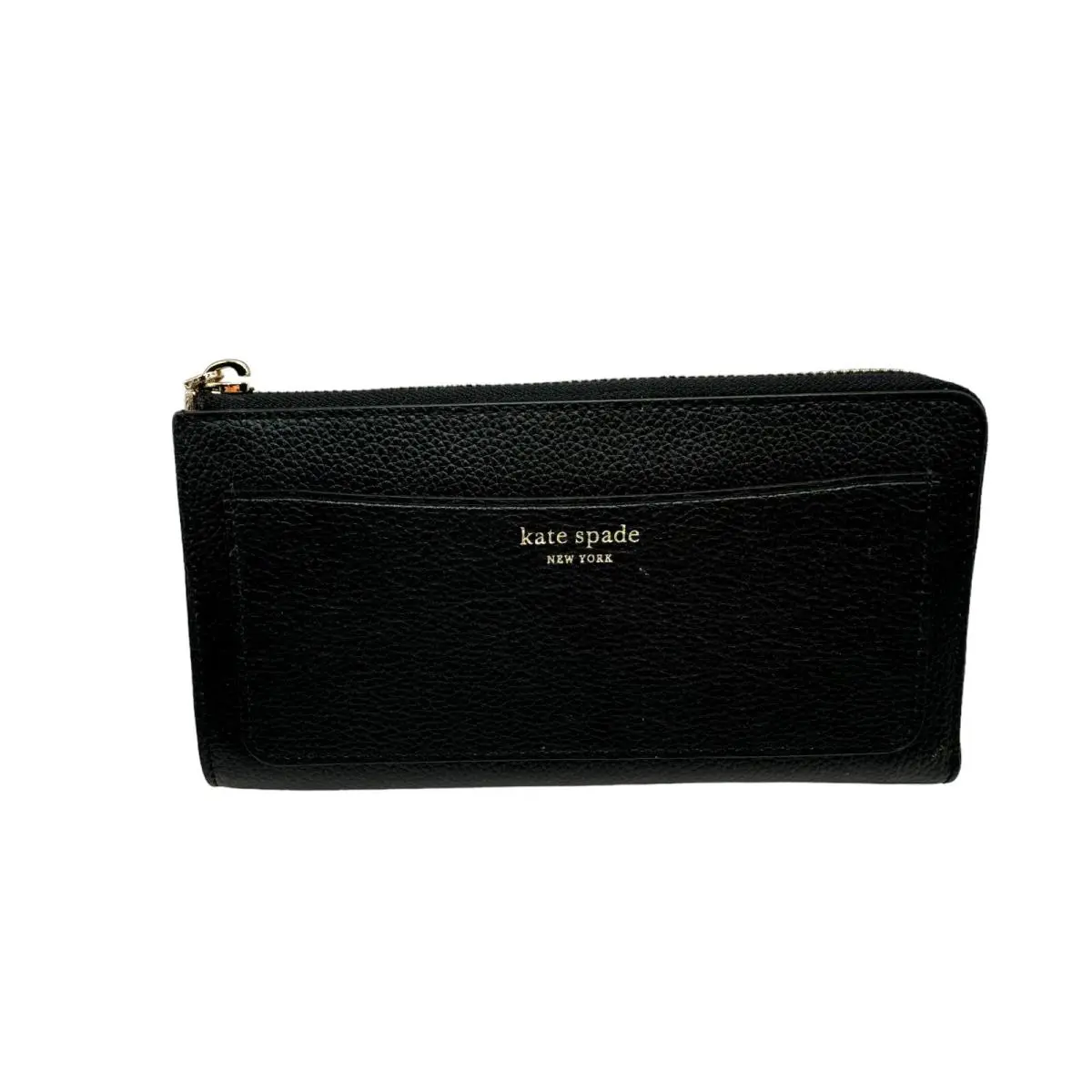 Eva Black Leather L Zip Continental Wallet WLRU5361 FS by Kate Spade