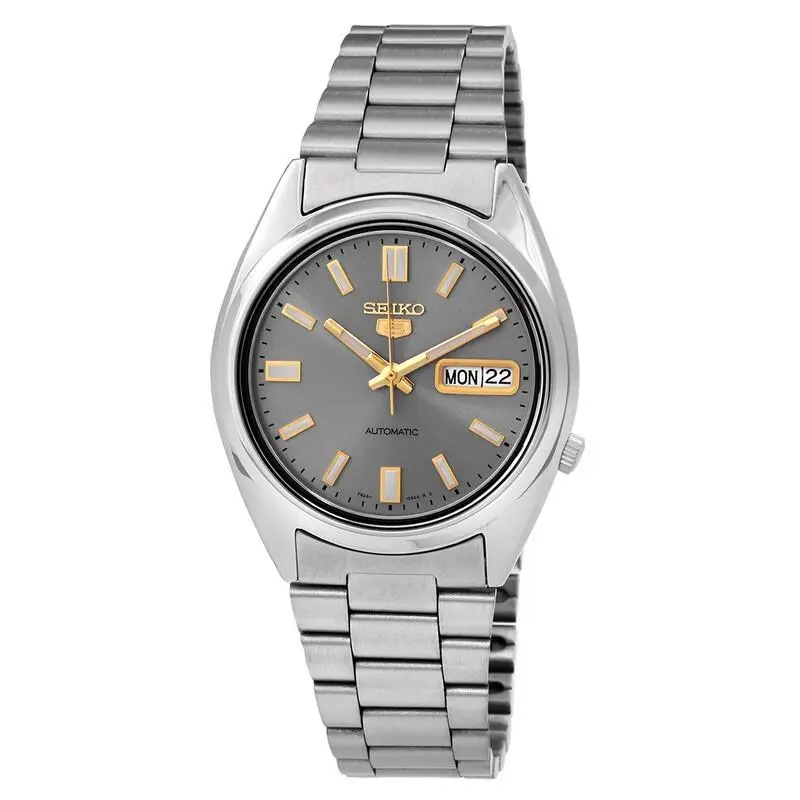 5 Automatic Grey Dial Stainless Steel Men’s Watch - SNXS75K1 by Seiko