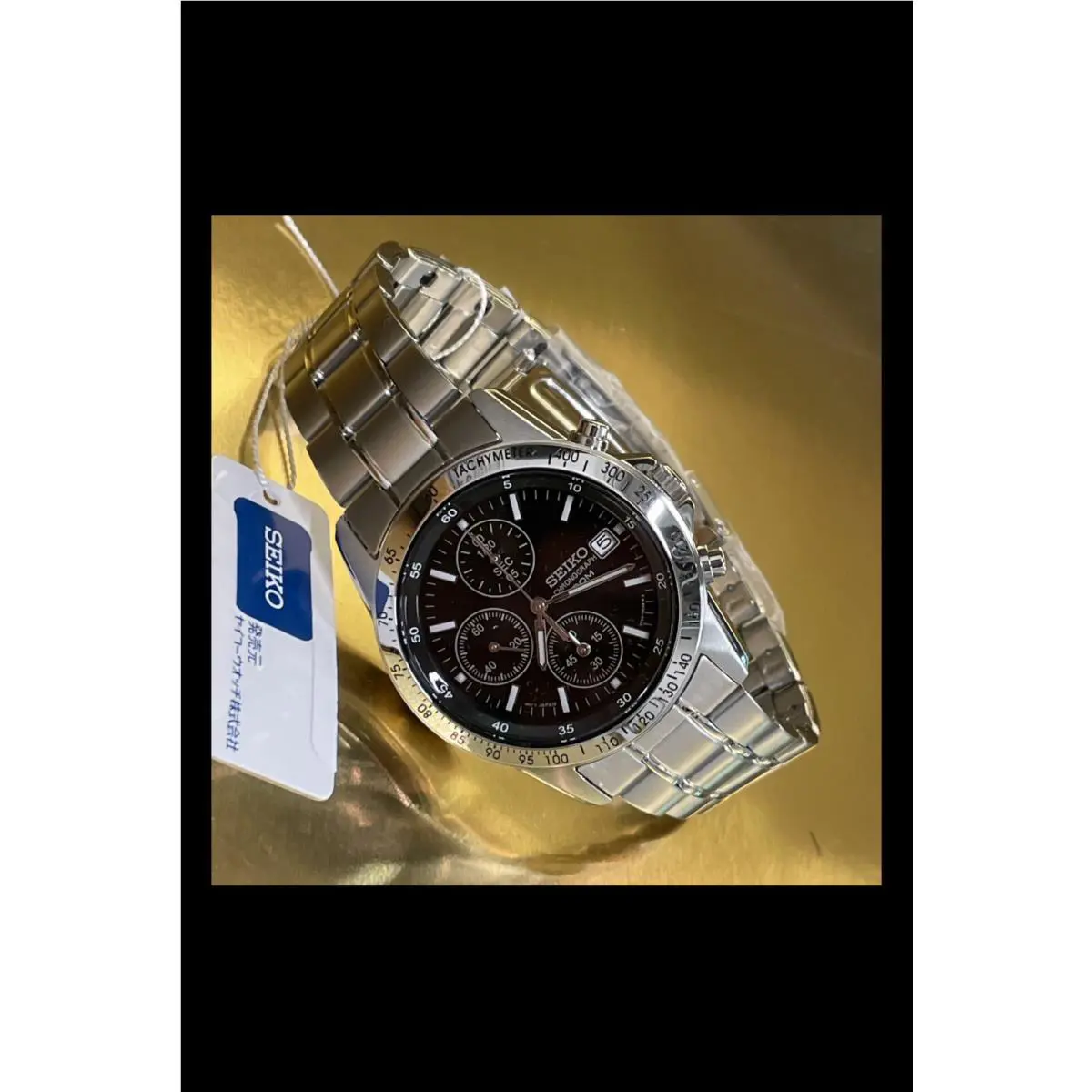 Seiko Quartz Chronograph SZER009 Stainless Steel Black Dial 39mm - Dial: Grey, Band: Grey
