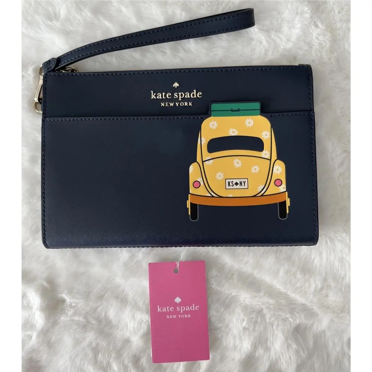 Kate Spade Beep Beep Medium Wristlet Clutch Blazer Blue
