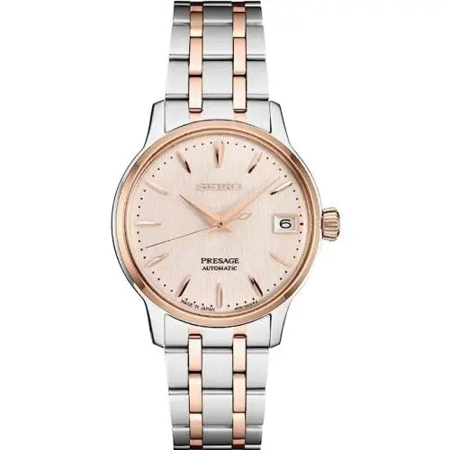 Seiko Presage Cocktail Time Pink Dial Steel Women`s Watch SRE012 - Dial: Pink, Band: Silver