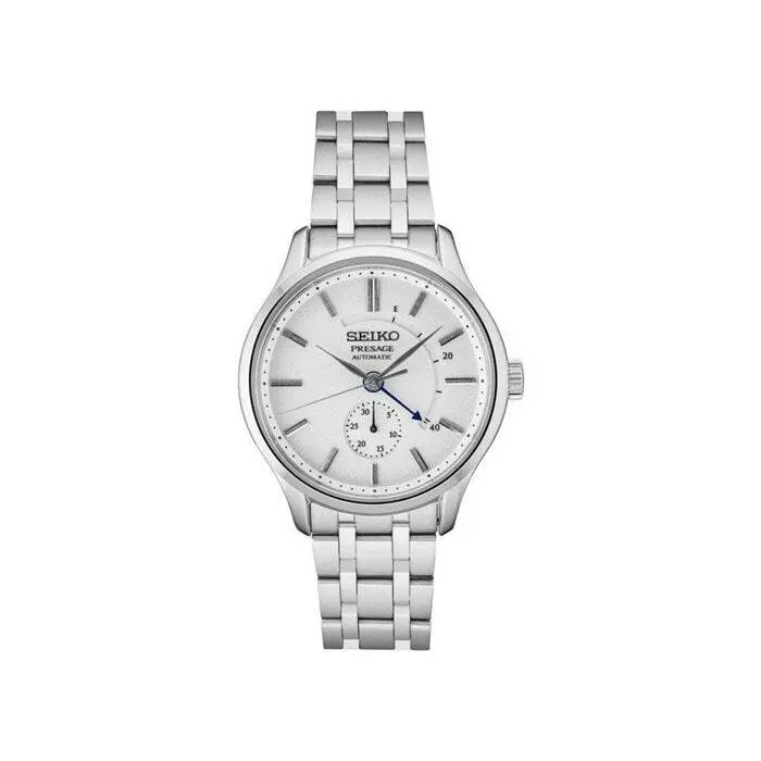 Mens Presage Automatic White Dial Silver Bracelet Watch SSA395 by Seiko