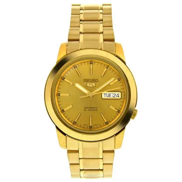 5 Automatic Champagne Dial Yellow Gold-tone Men`s Watch SNKE56 by Seiko