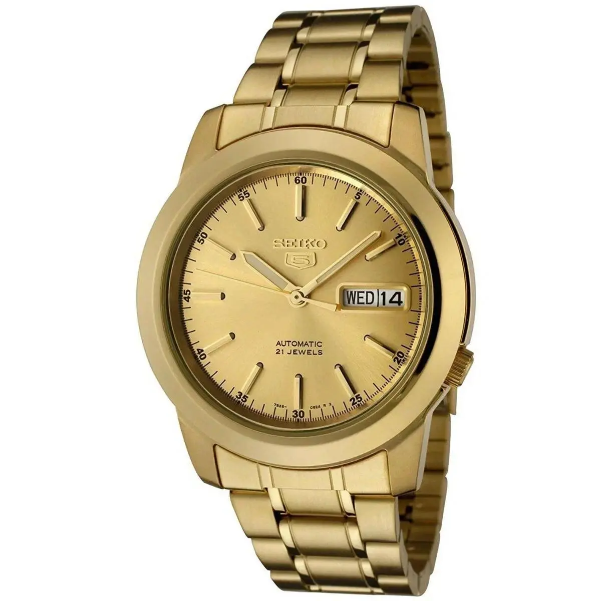 5 Automatic Champagne Gold-tone Stainless Steel Men’s Watch - SNKE56 by Seiko