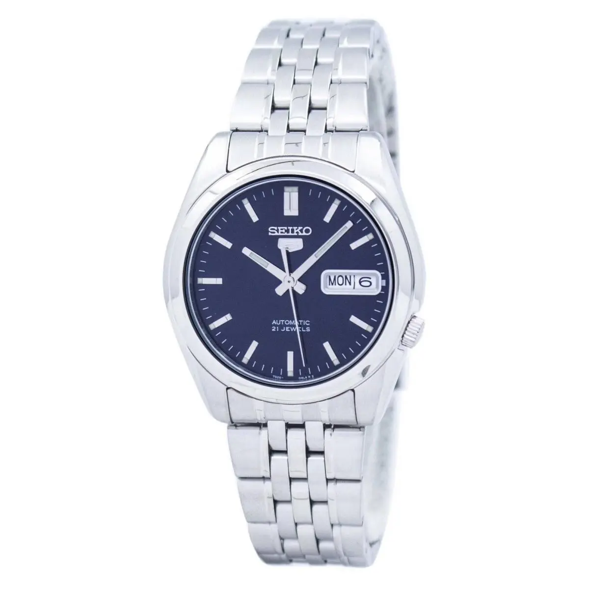 Seiko 5 Automatic Stainless Steel Dark Blue Dial Day/date SNK357K1 Mens Watch