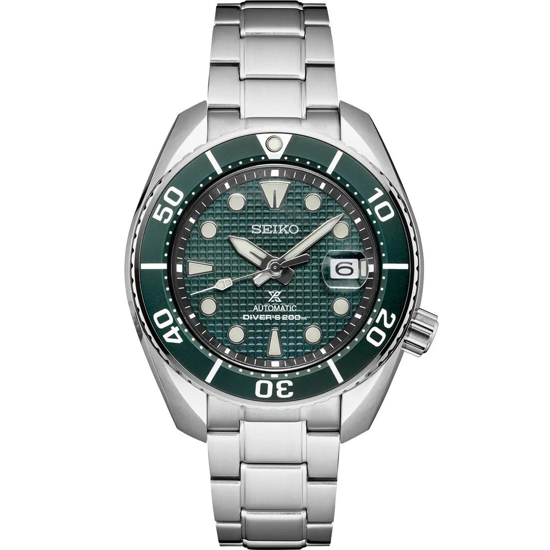 Seiko Prospex Sumo Ice Green Dial 200M Divers Men`s Watch SPB177 - Dial: Green, Band: Silver