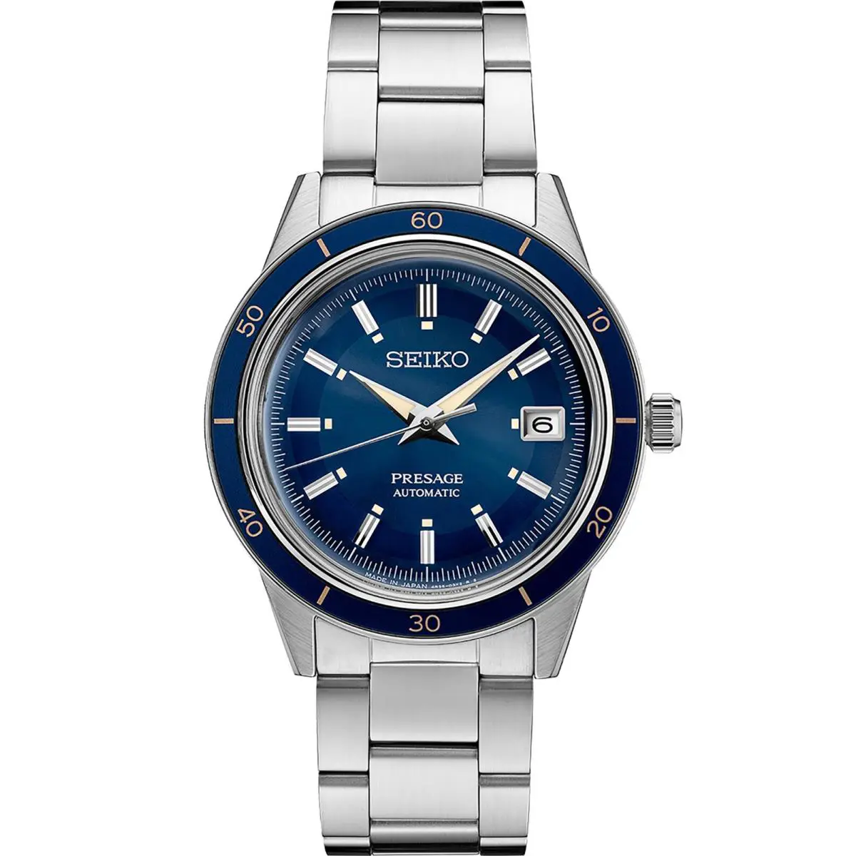 Seiko SRPG05J1 Men Presage Automatic Stainless Silver Date WR SRPG05