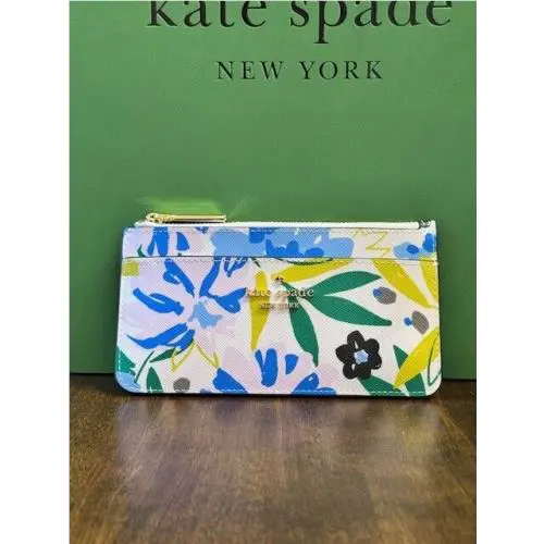Kate Spade Boxed Madison Festive Floral Large Slim Card Holder KK944 Cardholder