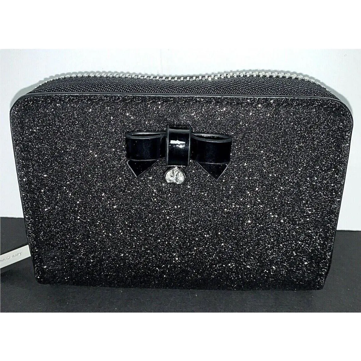 Kate Spade Small Zip Around Card Case Wallet Wrapping Party Black New