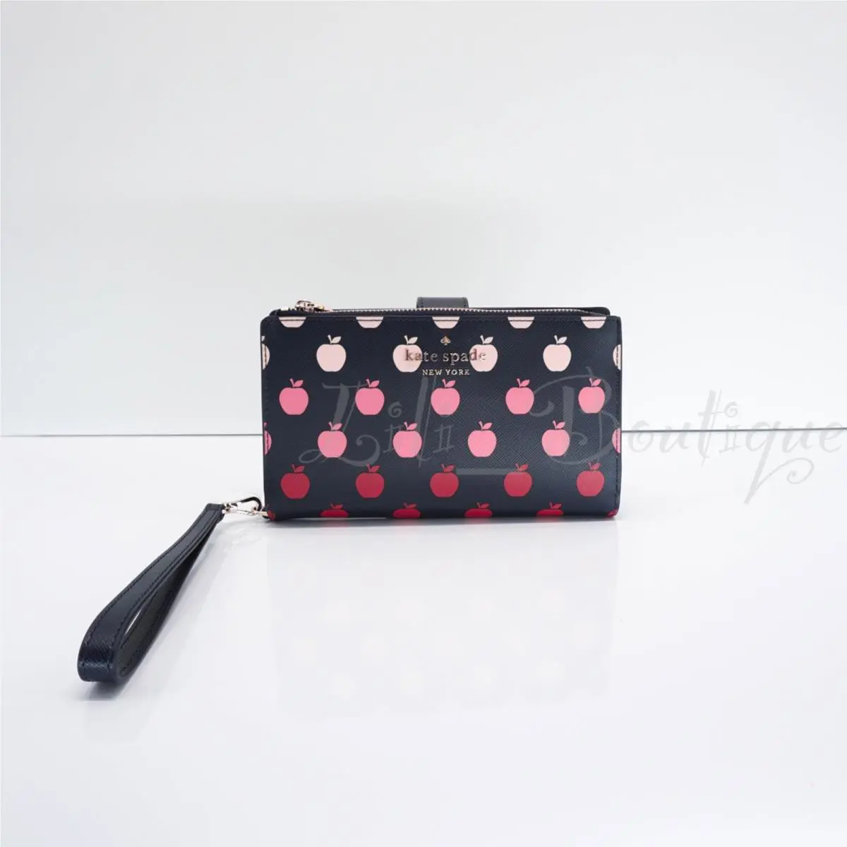 Kate Spade K9130 Staci Phone Wallet Wristlet Pvc Orchard Degrade Navy Multi