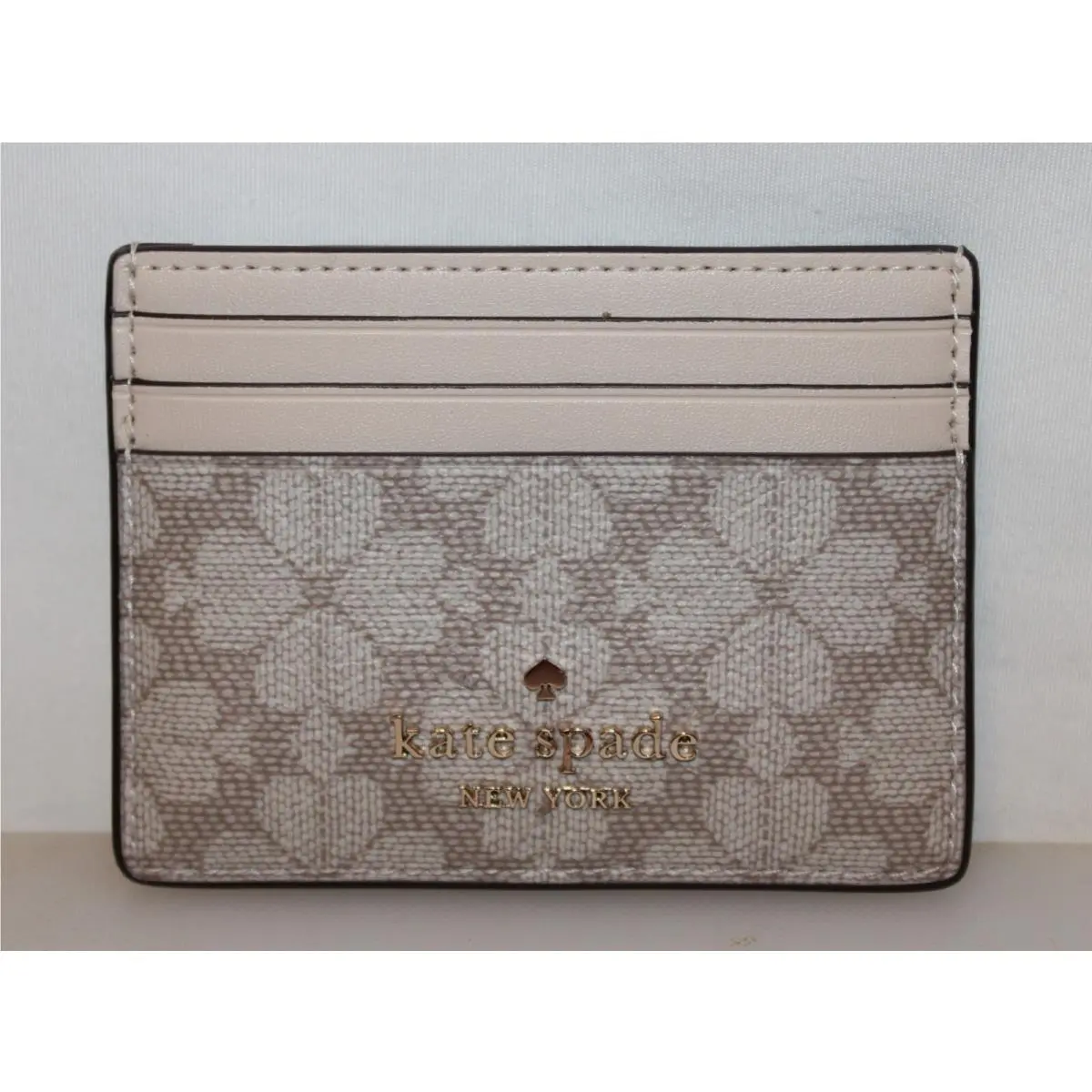 Kate Spade New York Spade Flower Small Slim Cardholder KG492 Dark Beige