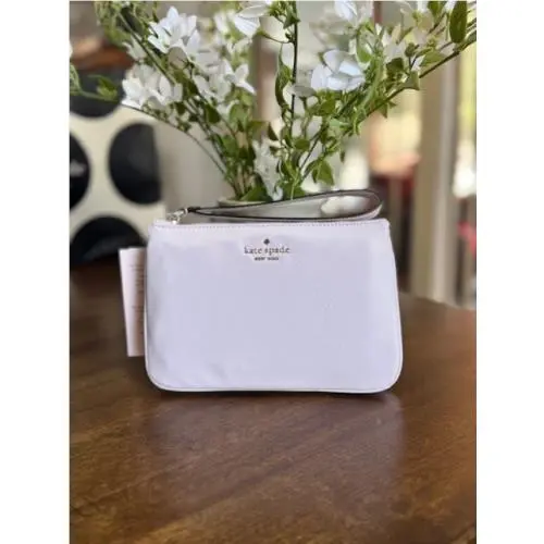 Kate Spade Chelsea Nylon Medium Wristlet Pouch WLR00614 Lilac Moon
