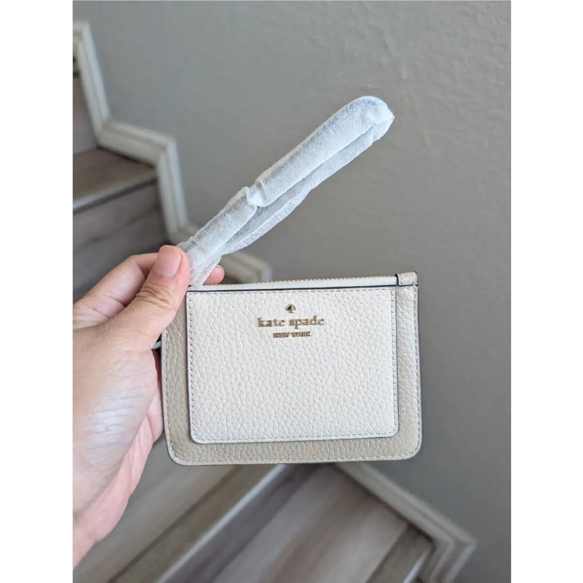 Kate Spade KH790 Lena Colorblock Small Card Holder Wristlet Light Sand Mult