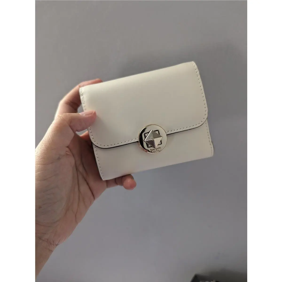 Kate Spade Audrey Turnlock Small Wallet In Parchment