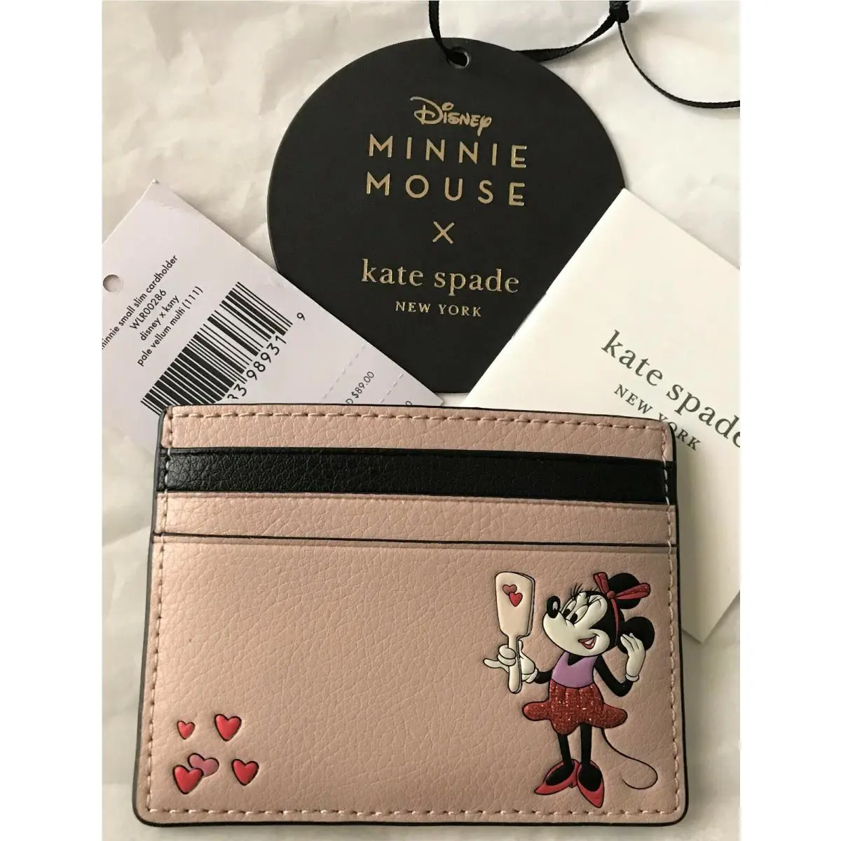 Kate Spade Minnie Mouse Small Slim Card Holder Pale Vellum Multi WLR00286