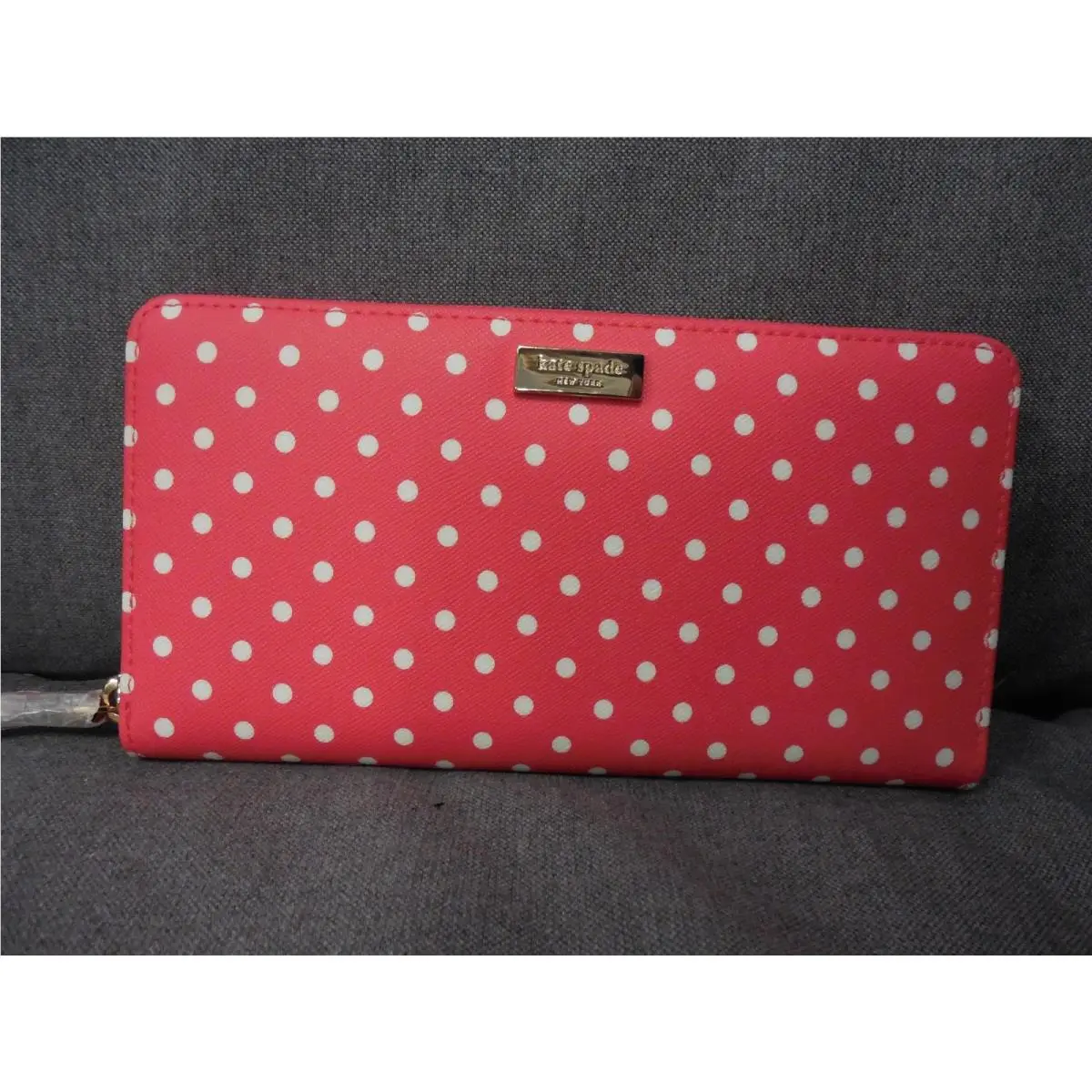 Kate Spade Grant Street Dessert Rose Dot Grainy Vinyl Neda Continental Wallet
