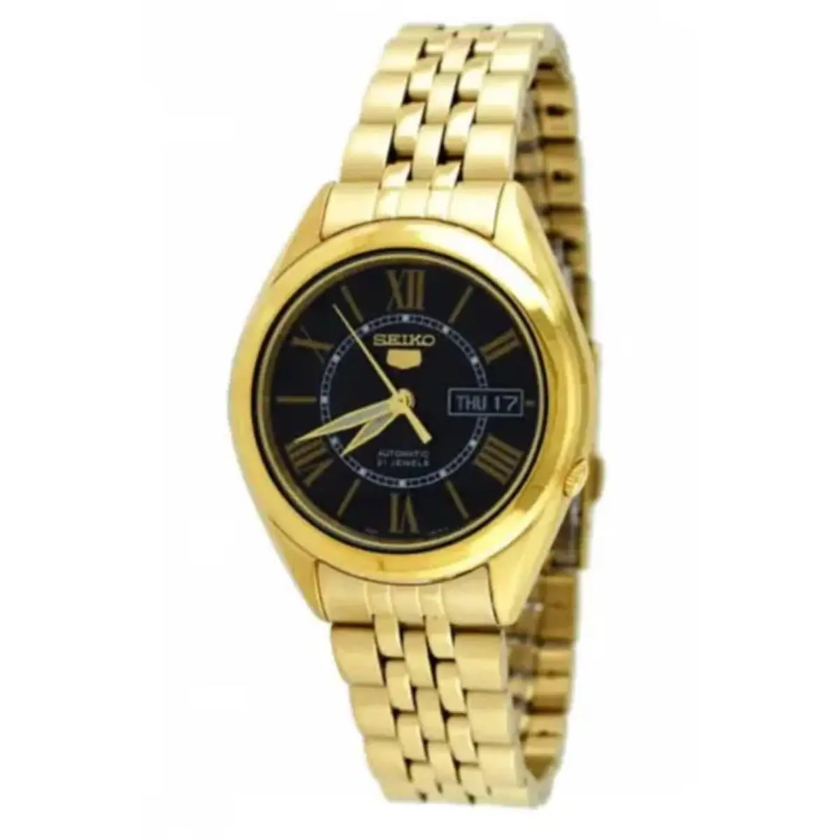 Seiko Men`s Watch Seiko 5 Vintage Automatic Black Dial Steel Bracelet SNKL40K1