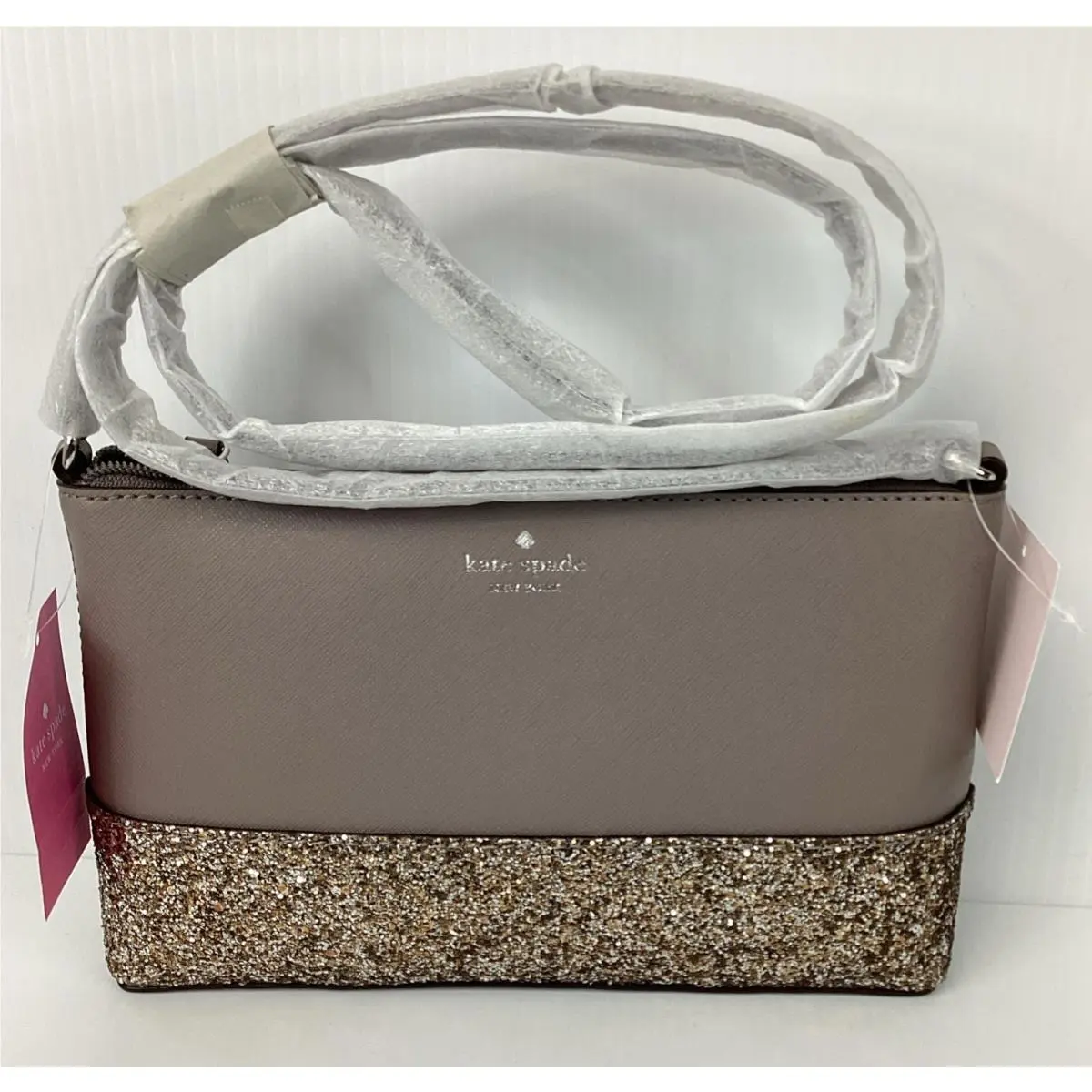 Kate Spade Greta Court Ramey City Scape Grey Glitter Crossbody Bag WKRU5693
