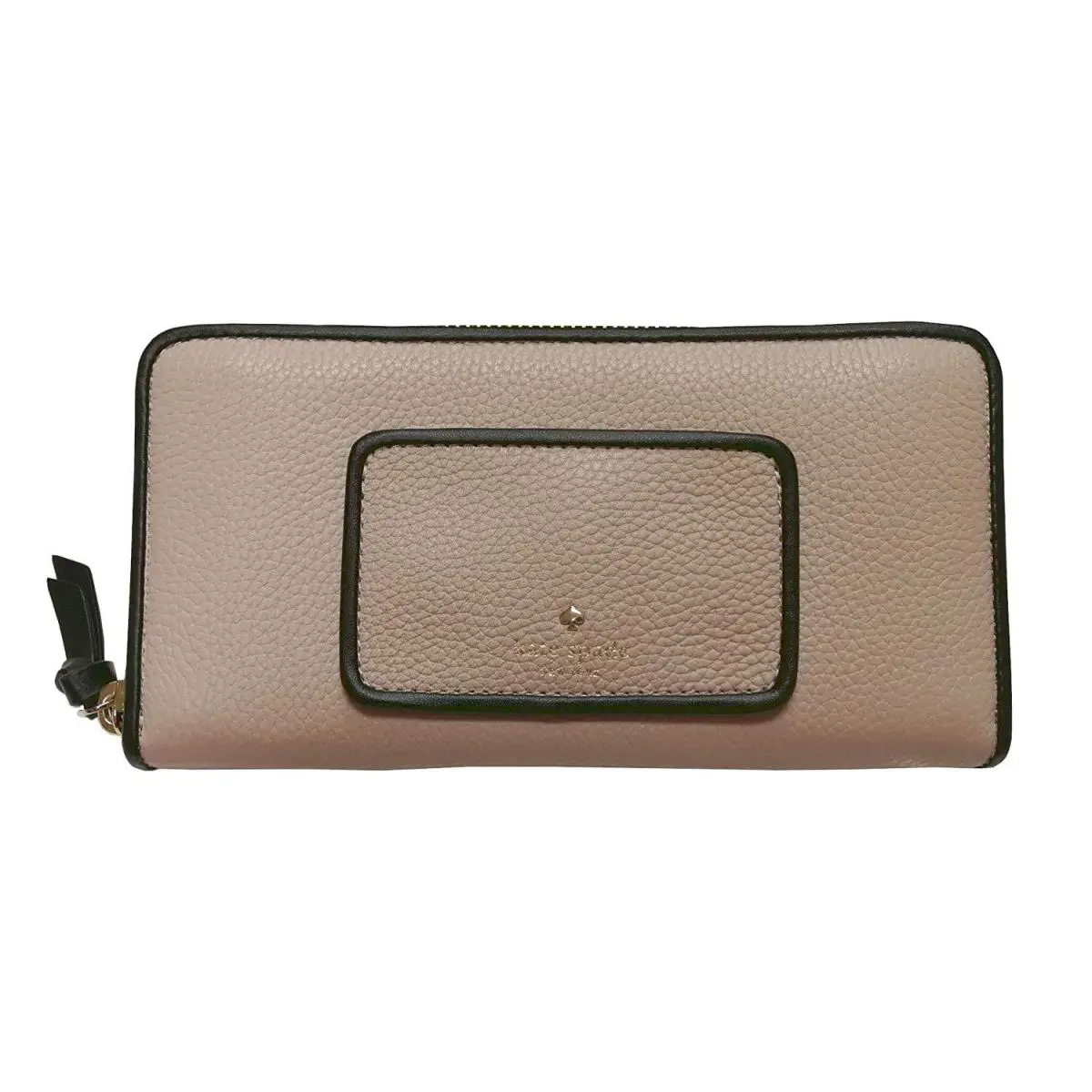 Neda Beige Pebbled Leather Ziparound Wallet WLRU4985 Retail by Kate Spade