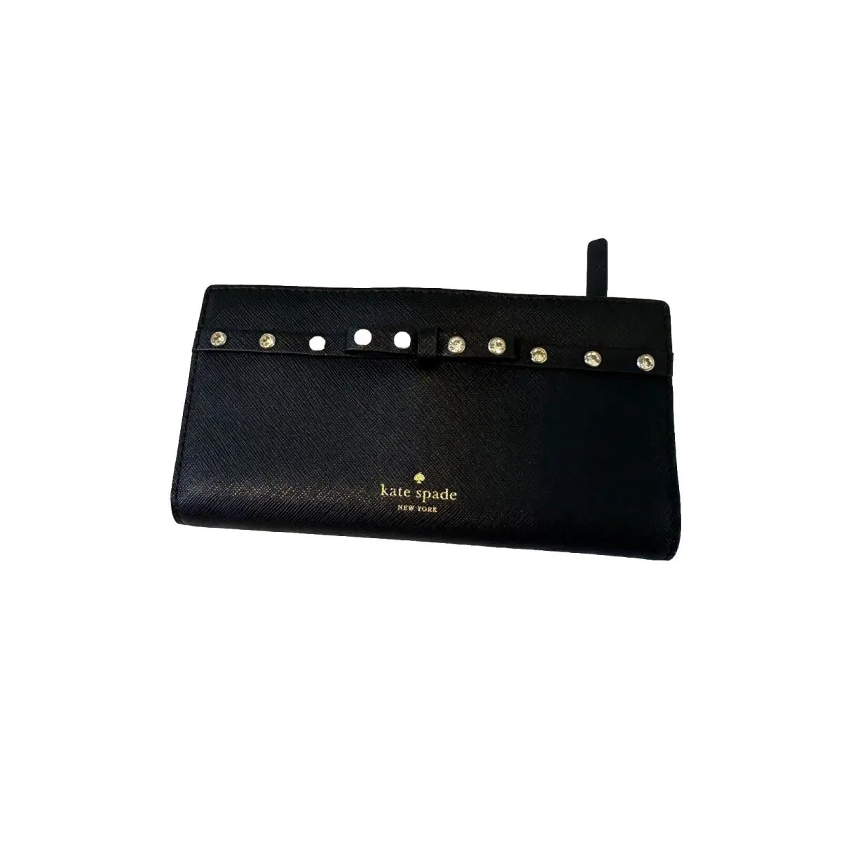 Kate Spade New York Laurel Way Jeweled Black Leather Wallet