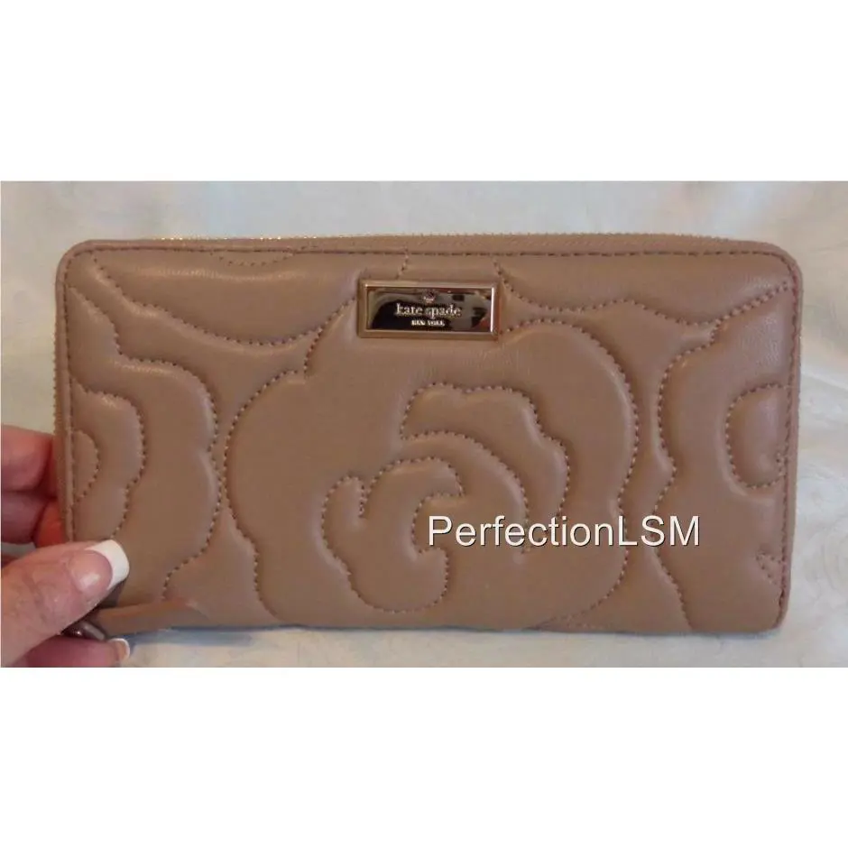 Kate Spade Sedgewick Lane Rose Sweets Zip Around Wallet in Warm Putty 178