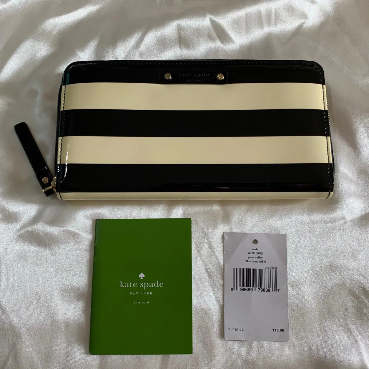 2014 Kate Spade Neda Accordion Wallet Striped Black/cream Penn Valley