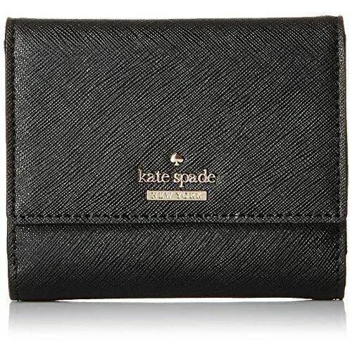 Kate Spade Cameron Street Tavy Black Leather Wallet/card Holder New See Photos