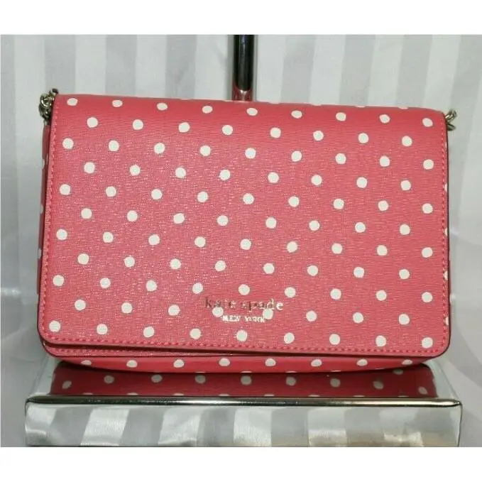 Kate Spade Spencer Polka Dot Chain Crossbody Bag Peach Melba Multi