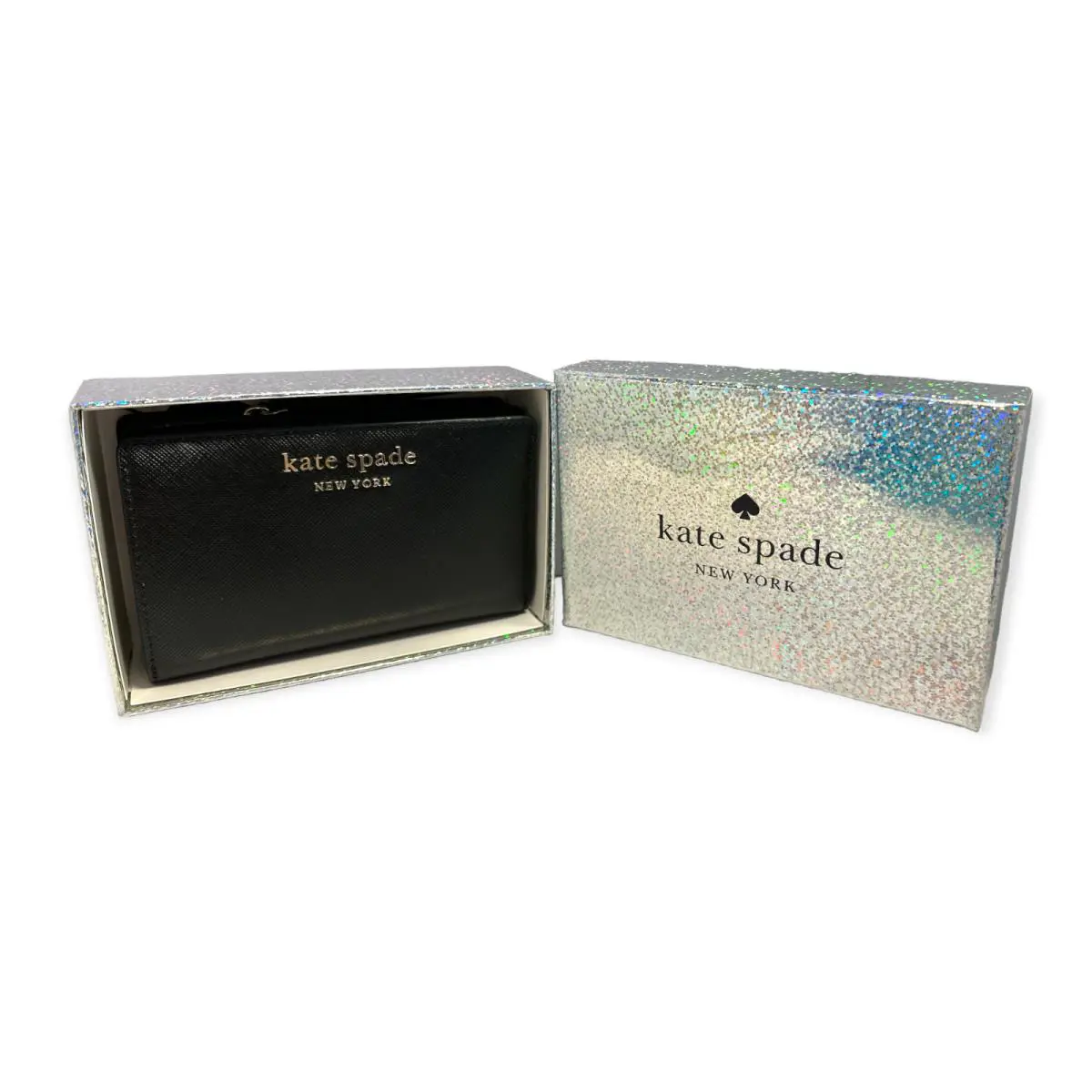 Kate Spade New York Medium Bifold Wallet Black Saffiano Leather