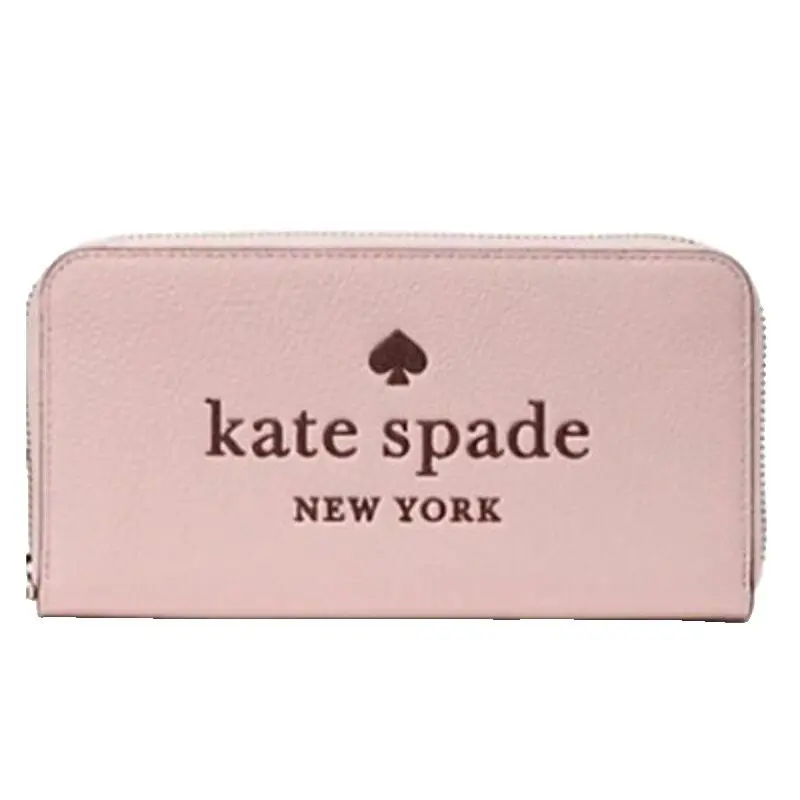 Kate Spade Ladies Rose Smoke Pink Large Embossed Leather Continental Wallet