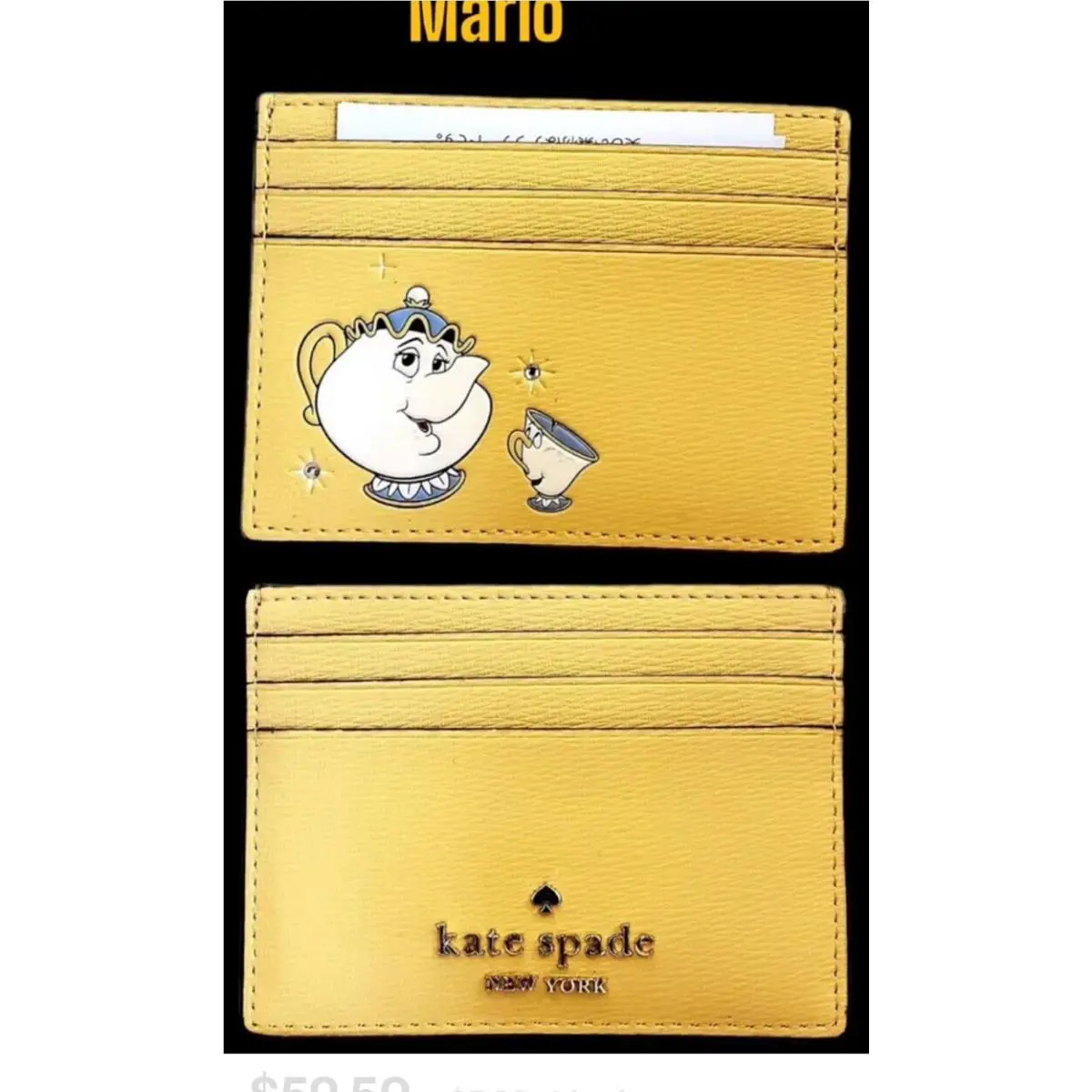 Kate Spade X Disney Beauty and The Beast Small Slim Card Case KE659 Daybreak